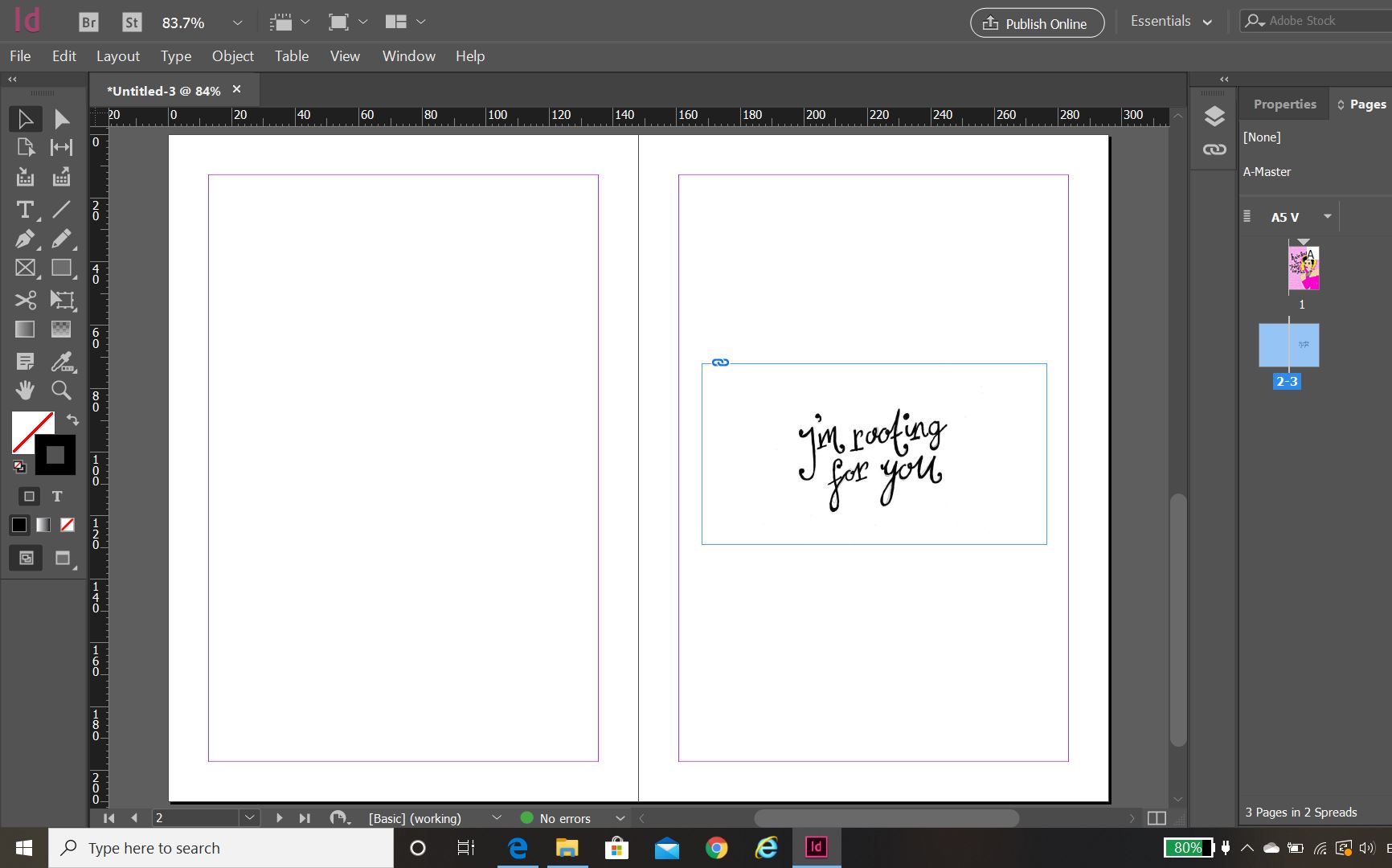 My final 3 finished card designs
